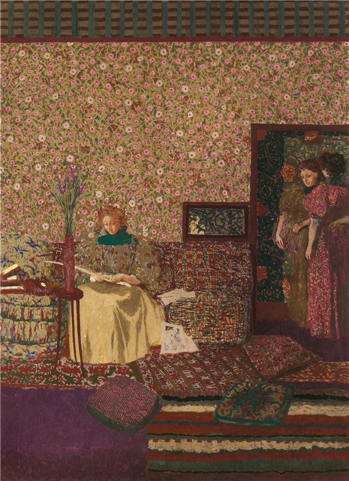 爱德华·维亚尔(Édouard Vuillard,法国画家)作品-里面的角色,隐私(1896)