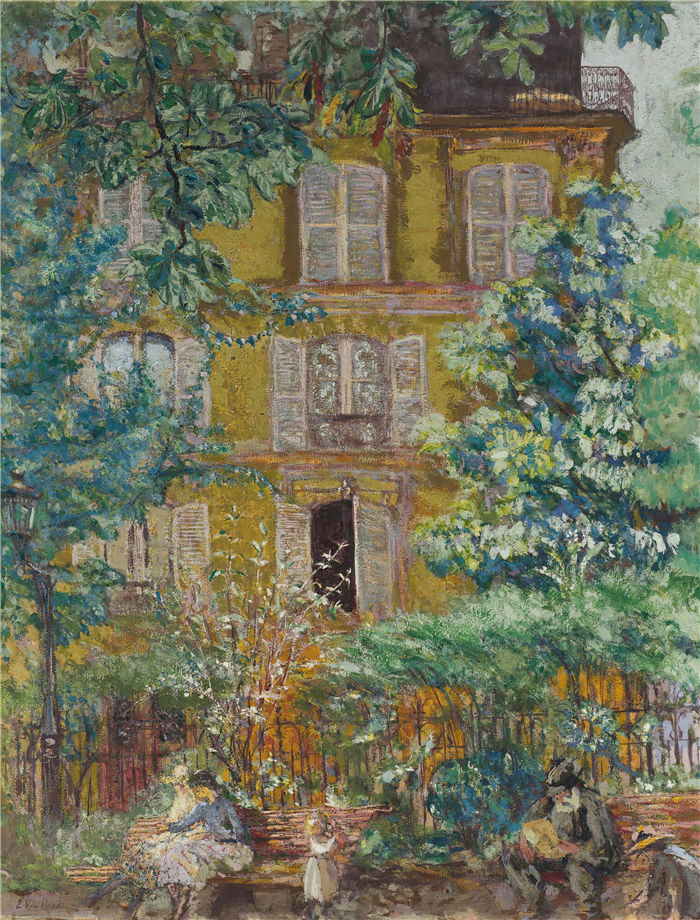 爱德华·维亚尔(Édouard Vuillard,法国画家)作品-乐广场 (1917-18)