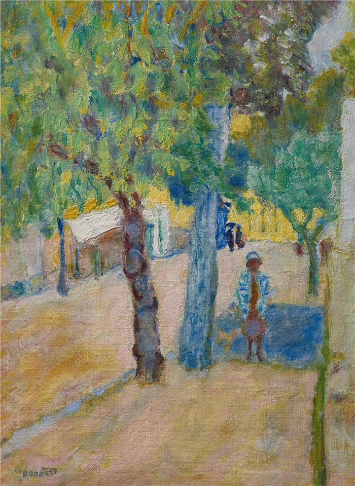 皮埃尔·邦纳德(Pierre Bonnard,法国画家)作品-树下的人物(约 1925 年)高清下载