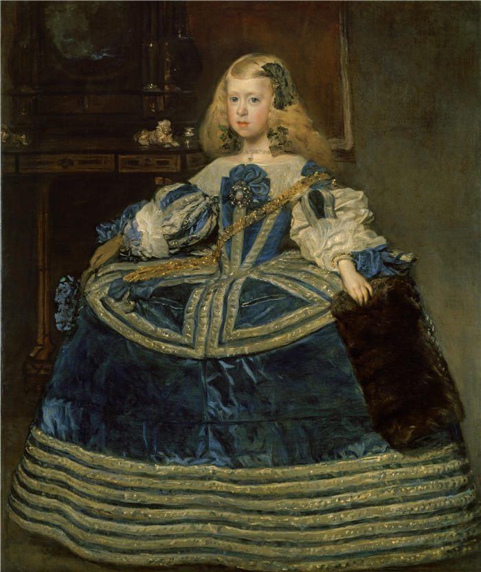 迭戈·委拉斯开兹 (Diego Velázquez，西班牙画家)作品-穿着蓝色连衣裙