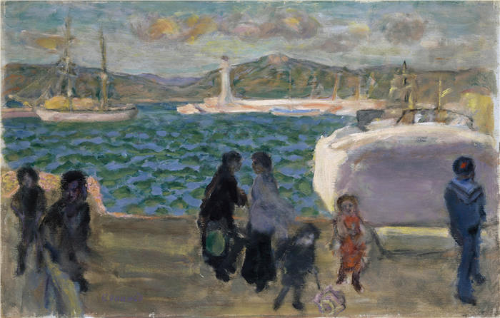 皮埃尔·邦纳德（Pierre Bonnard，法国画家）作品-有雾的海湾(1914)高清下载