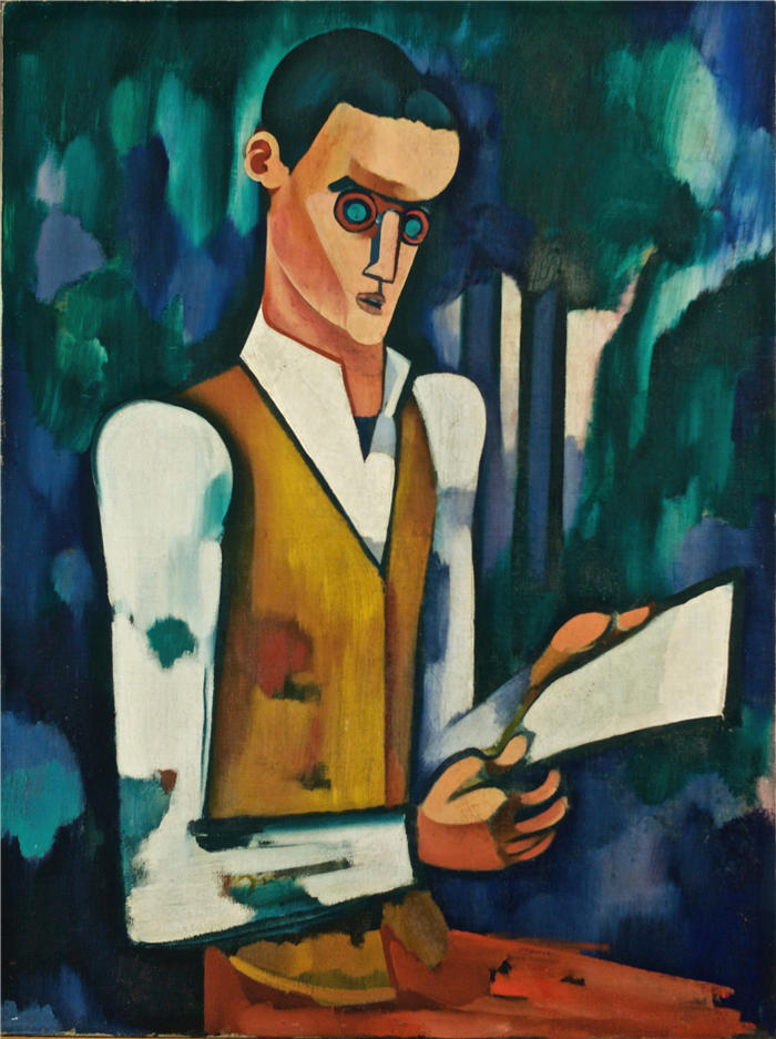阿马德奥·德·索萨-卡多索(Amadeo de Souza-Cardoso ,葡萄牙画家)作品-钢面具(c.1914-15)
