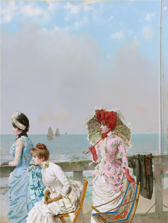维托里奥·马泰奥·科科斯(Vittorio Matteo Corcos,意大利画家)作品-梅佐戈尔诺到大海高清下载