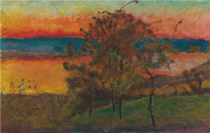 皮埃尔·邦纳德（Pierre Bonnard，法国画家）作品-落日 (1920)高清下载