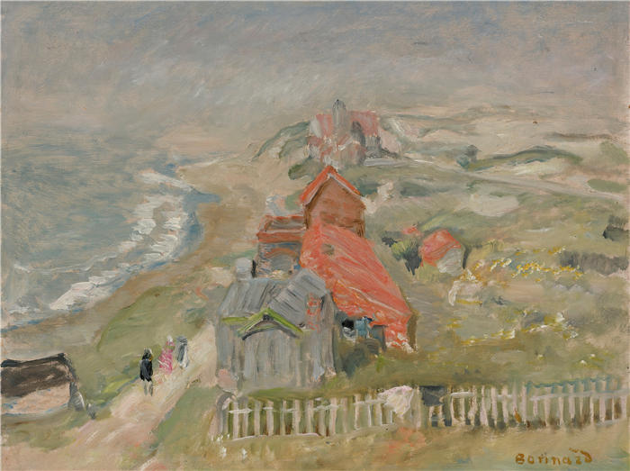 皮埃尔·邦纳德(Pierre Bonnard,法国画家)作品-路边的房子1918)高清下载