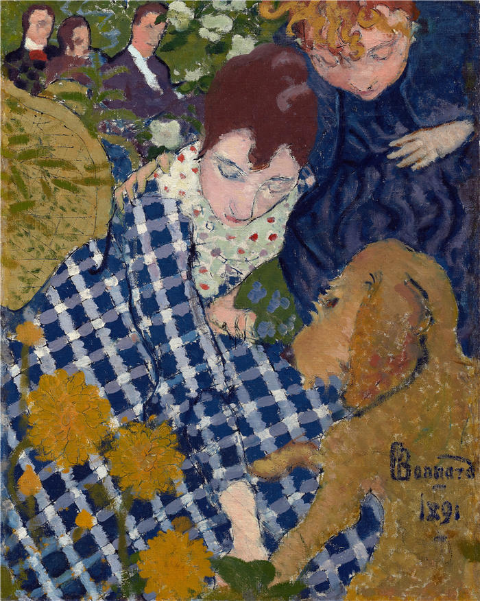 皮埃尔·邦纳德(Pierre Bonnard,法国画家)作品-养狗的女人 (1891)高清下载