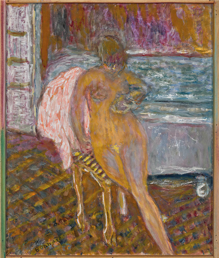 皮埃尔·邦纳德(Pierre Bonnard,法国画家)作品-上厕所的女人 (1933)高清下载