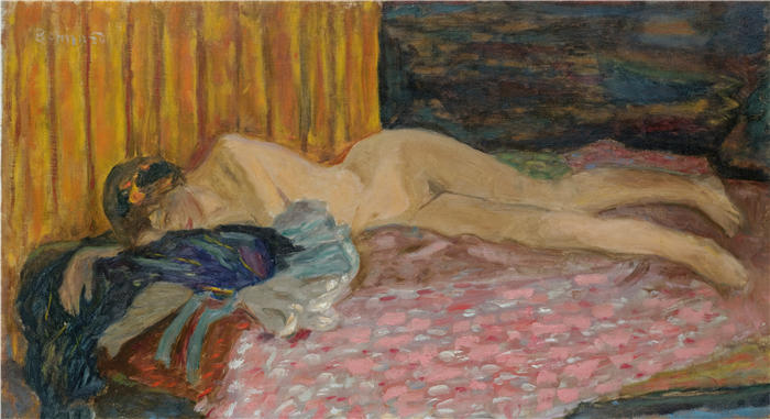 皮埃尔·邦纳德（Pierre Bonnard，法国画家）作品-粉红色沙发（1910）高清下载