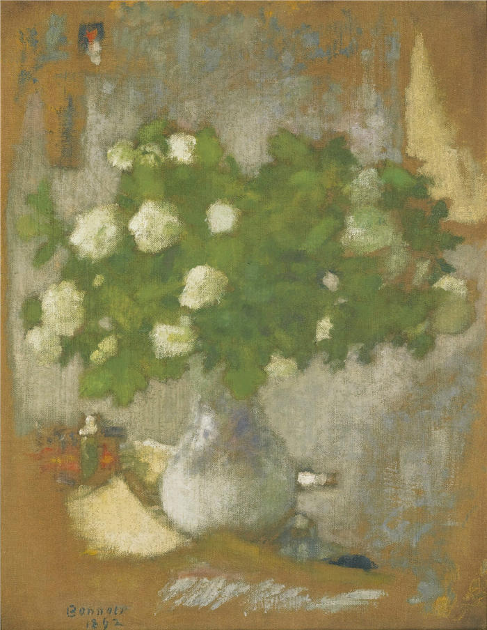 皮埃尔·邦纳德（Pierre Bonnard，法国画家）作品-鲜花，雪球（1892）高清下载