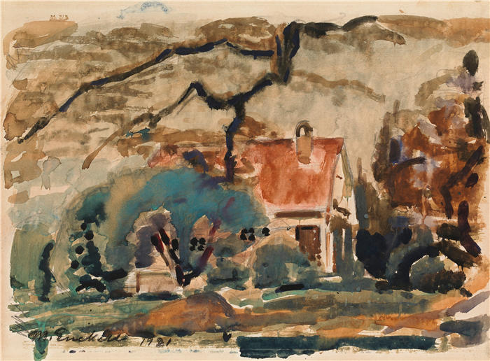 克努特·马格努斯·恩克尔 (Knut Magnus Enckell，芬兰画家) 作品 -基洛的艺术家别墅（1921）