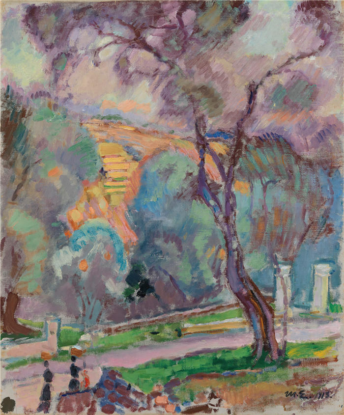 克努特·马格努斯·恩克尔 (Knut Magnus Enckell，芬兰画家) 作品 -圣雷莫公园景观 (1913)