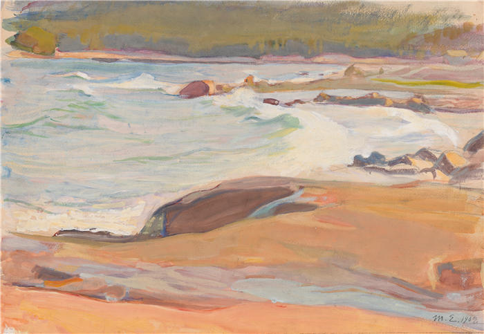 克努特·马格努斯·恩克尔 (Knut Magnus Enckell，芬兰画家) 作品 -从 Suursaari 岛 (1902)