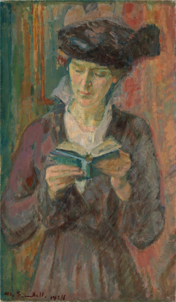 克努特·马格努斯·恩克尔 (Knut Magnus Enckell，芬兰画家) 作品 -安妮·拉格堡夫人 (1914)