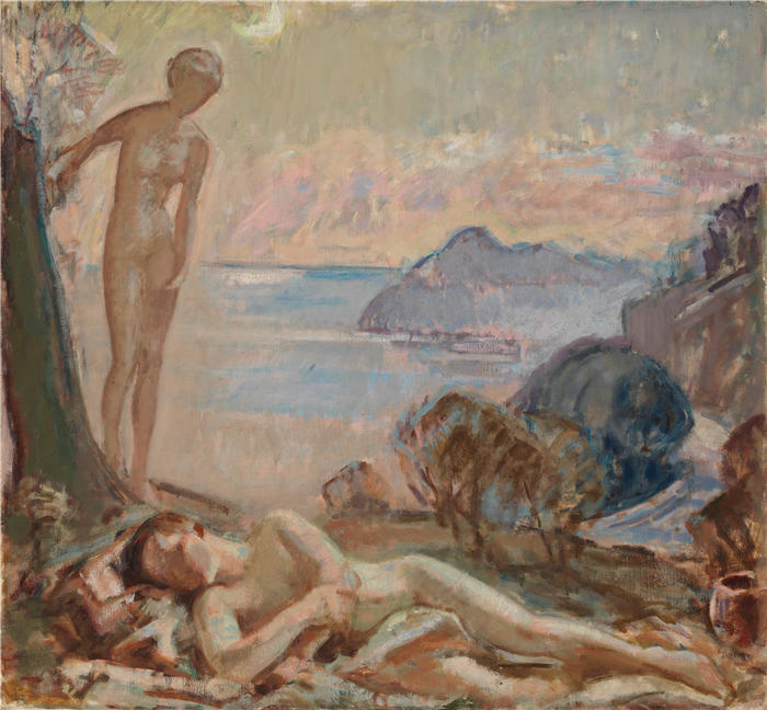 克努特·马格努斯·恩克尔 (Knut Magnus Enckell，芬兰画家) 作品 -戴安娜与恩底弥翁 (1921)