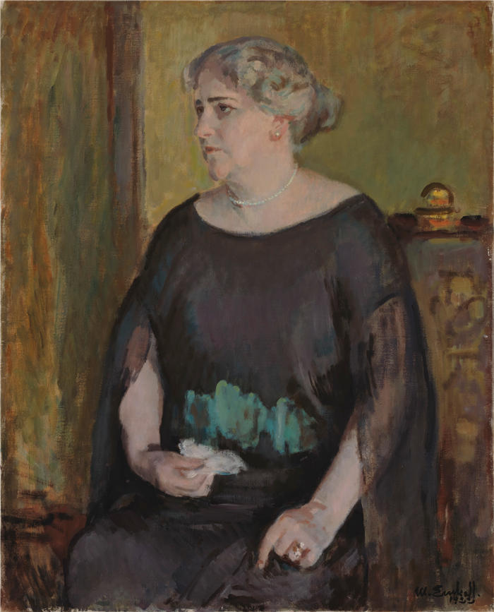 克努特·马格努斯·恩克尔 (Knut Magnus Enckell,芬兰画家) 作品 -Lydia Keirkner 夫人的肖像 (1922)