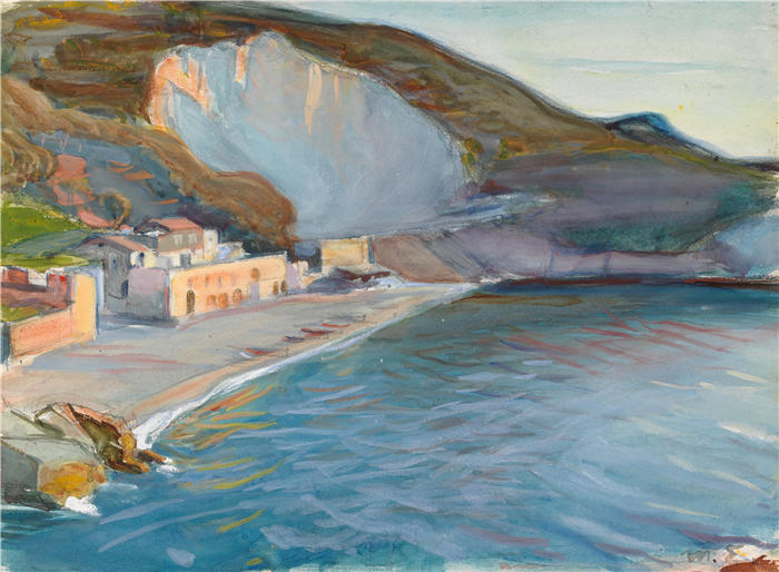 克努特·马格努斯·恩克尔 (Knut Magnus Enckell，芬兰画家) 作品 -那不勒斯地区的海岸景观（1905 年）
