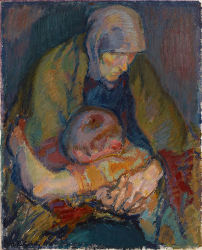 克努特·马格努斯·恩克尔 (Knut Magnus Enckell，芬兰画家) 作品 -圣母怜子图 (1916)