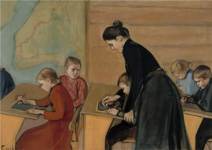 克努特·马格努斯·恩克尔 (Knut Magnus Enckell，芬兰画家) 作品 -小学 (1899)