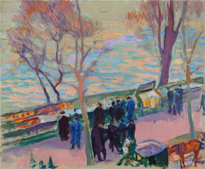 克努特·马格努斯·恩克尔 (Knut Magnus Enckell，芬兰画家) 作品 -塞纳河畔 (1912)