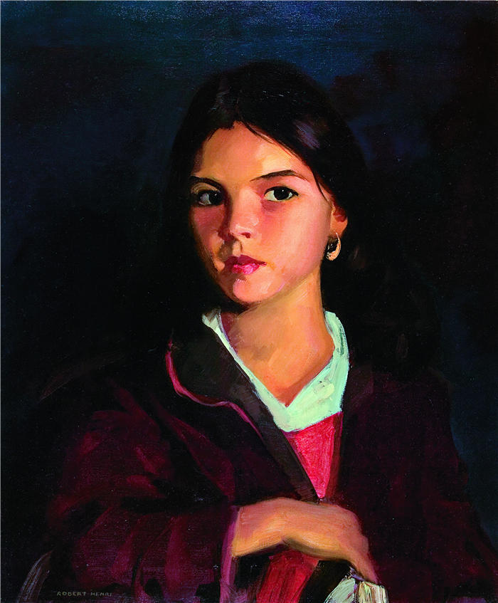 罗伯特·亨利（Robert Henri，美国画家）作品-《贝尔纳迪塔 (1922)》高清下载