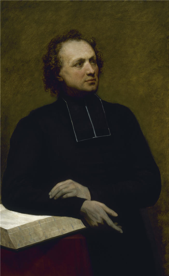 阿里·谢弗(Ary Scheffer,荷兰画家)作品-加斯帕德·德盖里神父的肖像（1849 年）油画高清下载