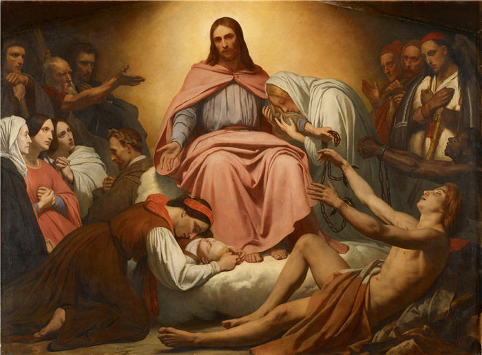 阿里·谢弗(Ary Scheffer,荷兰画家)作品-基督安慰者 (1837)油画高清下载