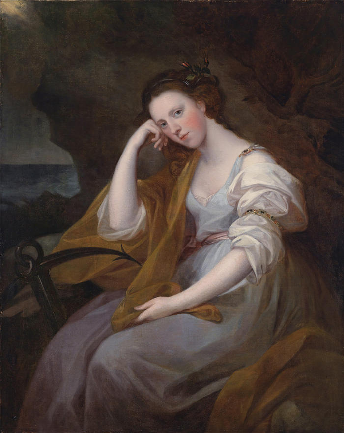 安吉莉卡·考夫曼（Angelica Kauffmann，瑞士画家）作品-路易莎·莱维森·高尔夫人作为斯佩斯（希望女神）的肖像（1767 年）高清下载