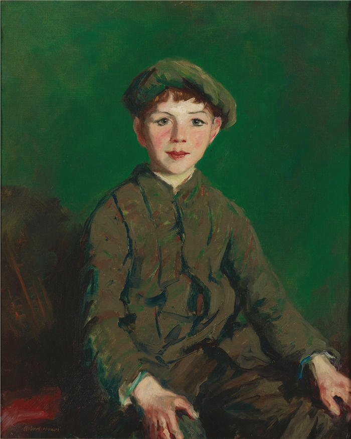 罗伯特·亨利(Robert Henri,美国画家)作品-《爱尔兰小伙子 (1913)》高清下载
