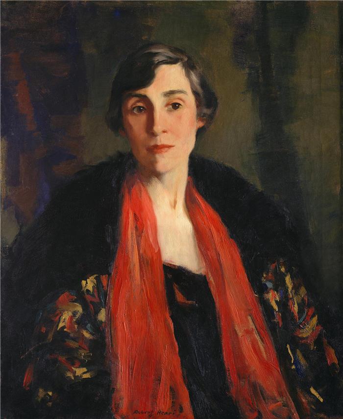 罗伯特·亨利(Robert Henri,美国画家)作品-《玛丽·范顿·罗伯茨 (1917)》高清下载