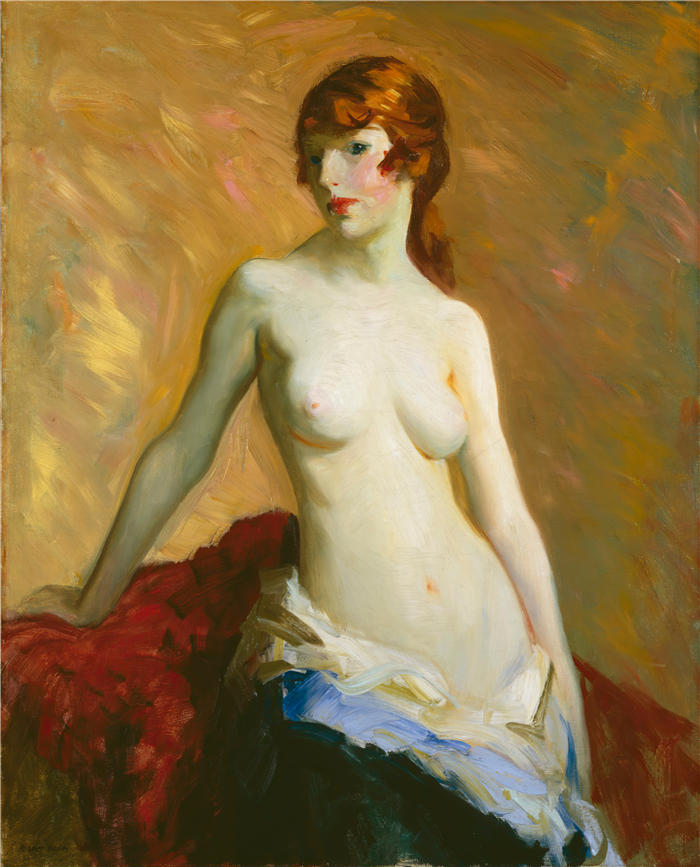 罗伯特·亨利（Robert Henri，美国画家）作品-《年轻的女孩 (1915)》高清下载