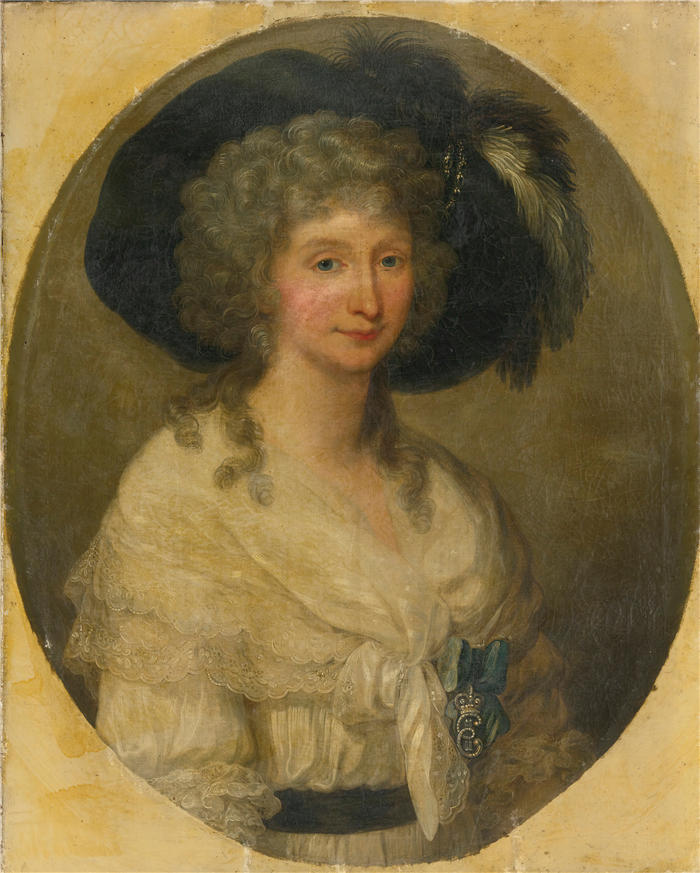 安吉莉卡·考夫曼（Angelica Kauffmann，瑞士画家）作品-冯·鲍尔男爵夫人的肖像高清下载