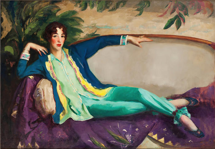 罗伯特·亨利（Robert Henri，美国画家）作品-《格特鲁德·范德比尔特·惠特尼 (1916)》高清下载