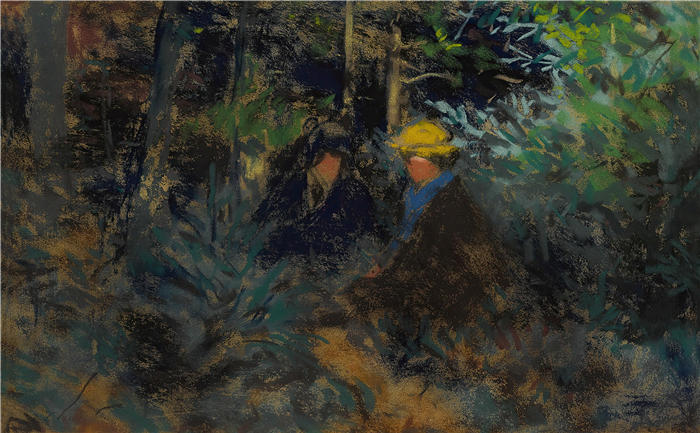 罗伯特·亨利（Robert Henri，美国画家）作品-《森林里的对话》高清下载