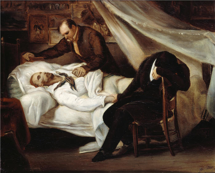 阿里·谢弗(Ary Scheffer,荷兰画家)作品-席里柯之死（约 1824 年）油画高清下载