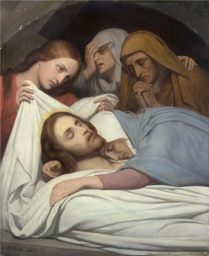 阿里·谢弗(Ary Scheffer,荷兰画家)作品-埋葬 (1854)油画高清下载