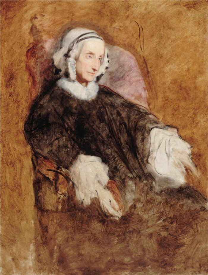 阿里·谢弗(Ary Scheffer,荷兰画家)作品-玛丽-艾梅莉王后的肖像（1857 年）油画高清下载