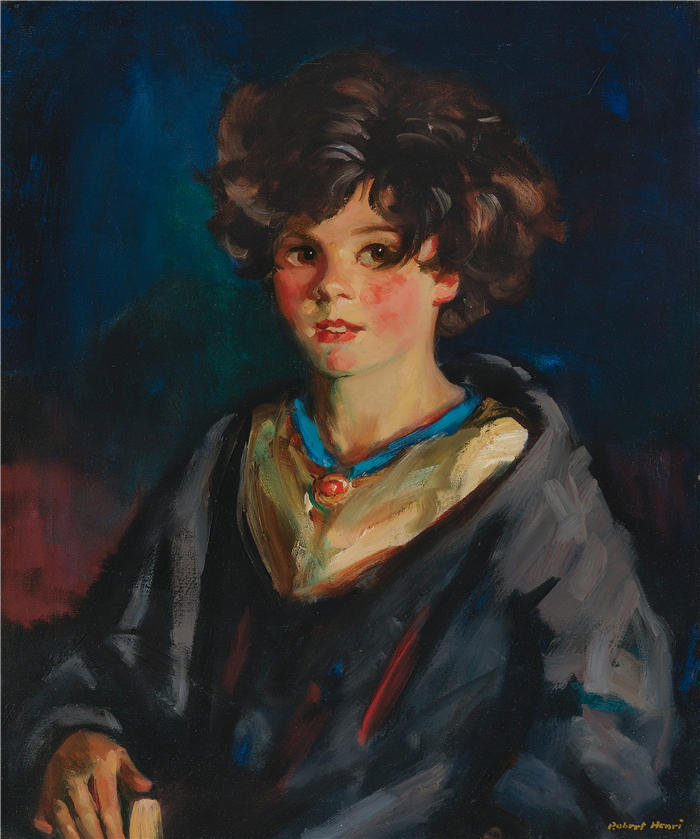罗伯特·亨利（Robert Henri，美国画家）作品-《安妮·贝格 (1925)》高清下载