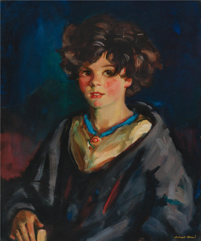 罗伯特·亨利(Robert Henri,美国画家)作品-《安妮·贝格 (1925)》高清下载