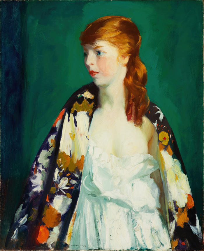 罗伯特·亨利（Robert Henri，美国画家）作品-《埃德娜 (1915)》高清下载