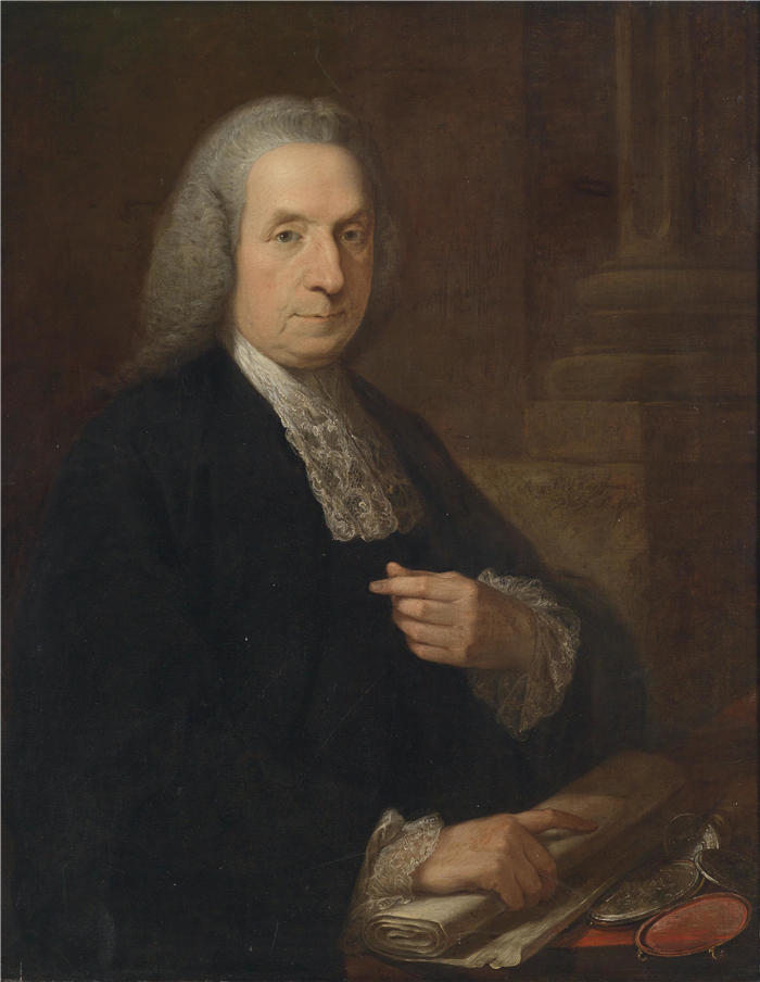 安吉莉卡·考夫曼（Angelica Kauffmann，瑞士画家）作品-爱尔兰律师和政治家菲利普·提斯达尔的肖像（1770 年代）高清下载