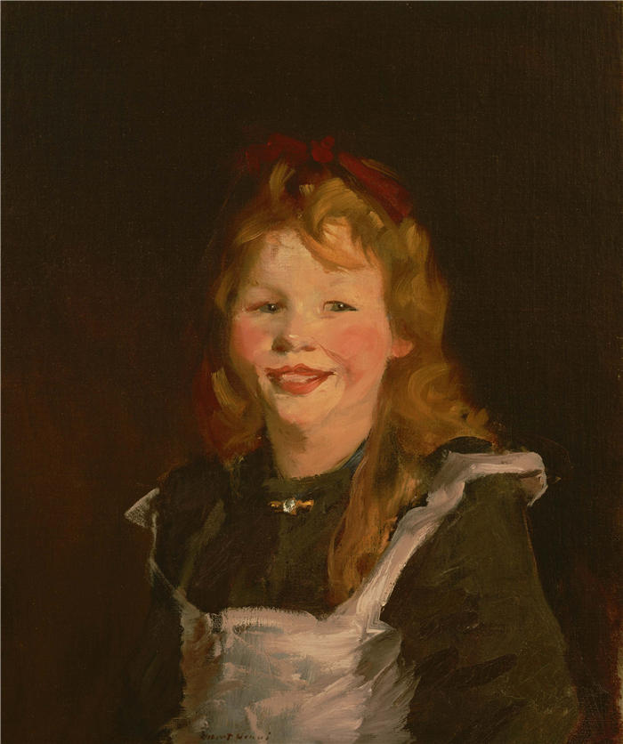 罗伯特·亨利（Robert Henri，美国画家）作品-《荷兰女孩》高清下载