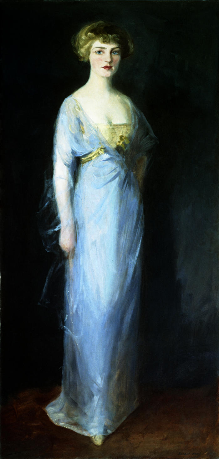 罗伯特·亨利(Robert Henri,美国画家)作品-《多萝西·瓦格斯塔夫的肖像 (1911)》高清下载