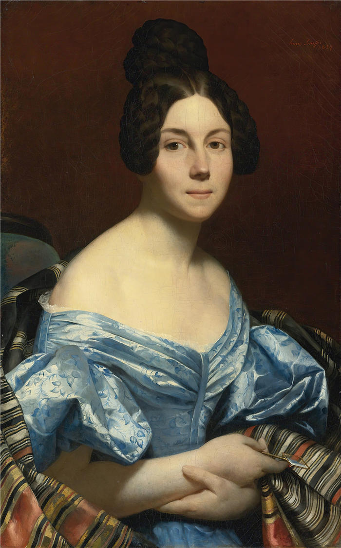 阿里·谢弗(Ary Scheffer,荷兰画家)作品-一位女士的肖像油画高清下载