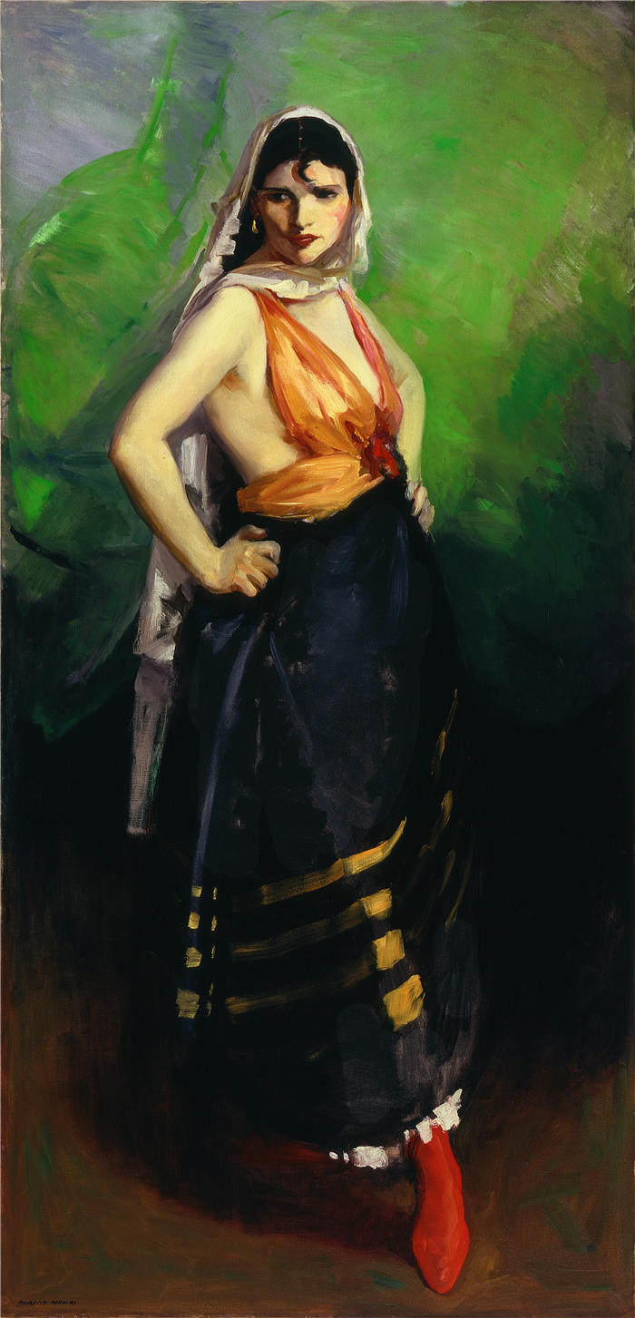 罗伯特·亨利（Robert Henri，美国画家）作品-《贝塔洛·鲁比诺，戏剧舞者 (1916)》高清下载