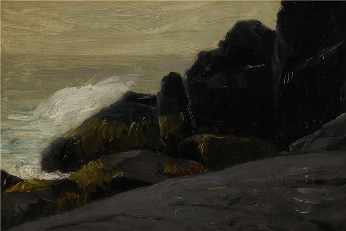 罗伯特·亨利（Robert Henri，美国画家）作品-《海崖》高清下载