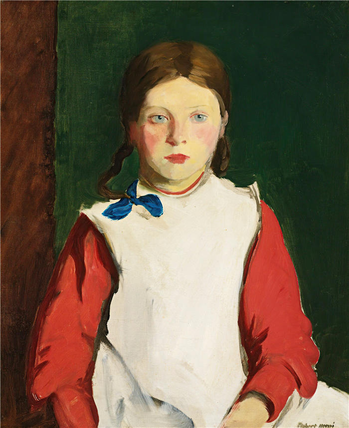 罗伯特·亨利（Robert Henri，美国画家）作品-《爱尔兰小女孩》高清下载