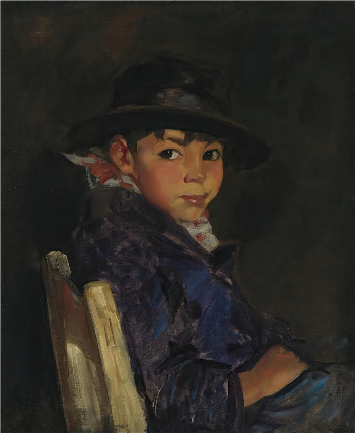 罗伯特·亨利（Robert Henri，美国画家）作品-《青年运动（弗朗西斯科）（1922）》高清下载
