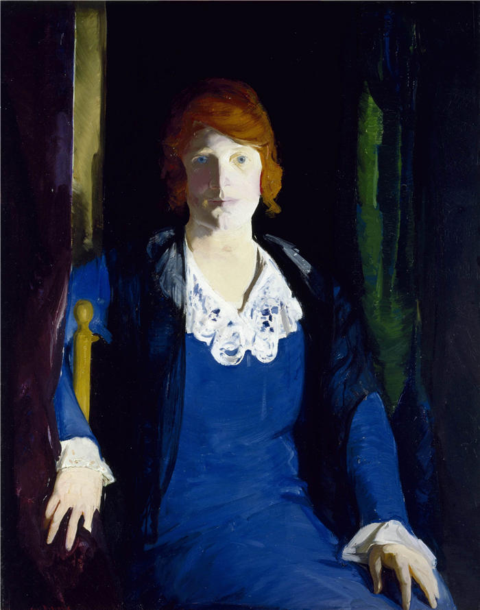 乔治·韦斯利·贝洛斯（George Wesley Bellows，美国画家）作品-《佛罗伦萨皮尔斯的肖像》高清下载