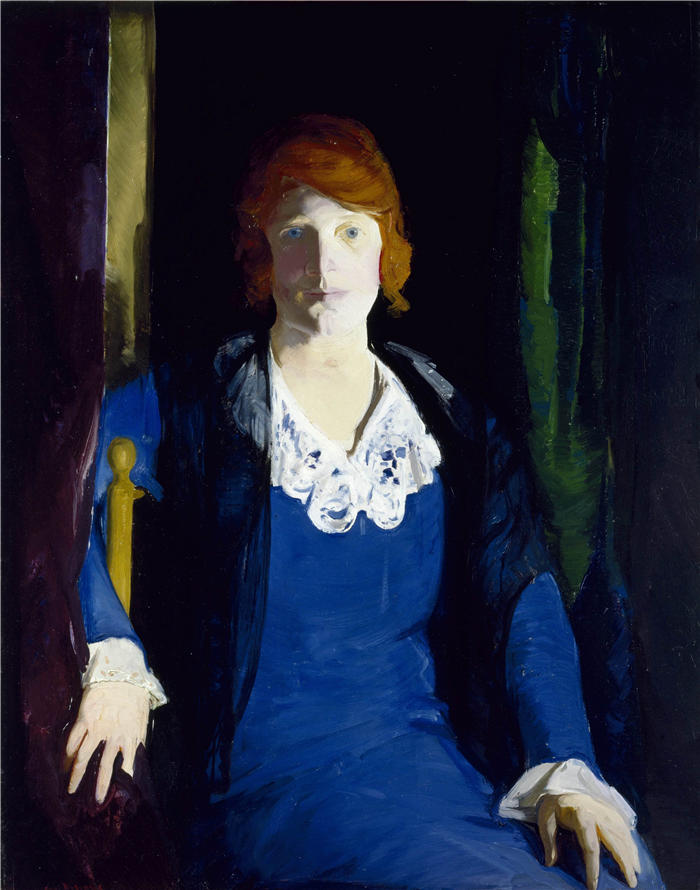乔治·韦斯利·贝洛斯(George Wesley Bellows,美国画家)作品-《佛罗伦萨皮尔斯的肖像》高清下载