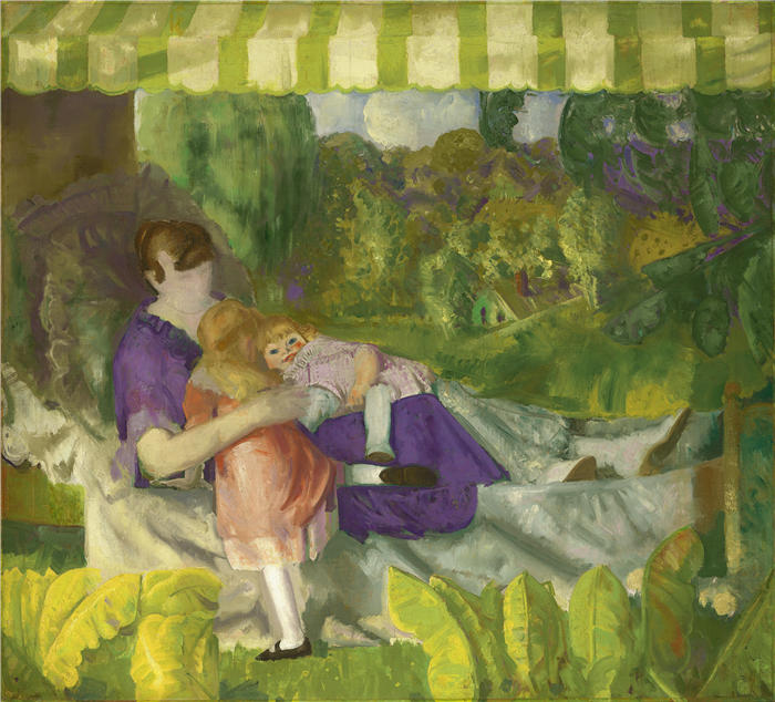 乔治·韦斯利·贝洛斯（George Wesley Bellows，美国画家）作品-《我的家人 (1916)》高清下载